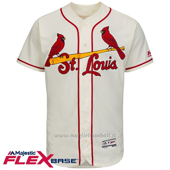 Maglia Baseball Uomo St. Louis Cardinals Blank Crema Flex Base Autentico Collezione